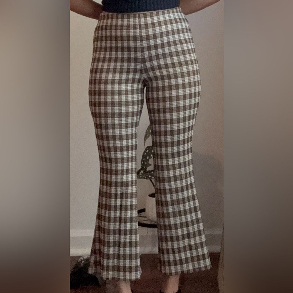 Stylish Plaid Boot Cut Pants